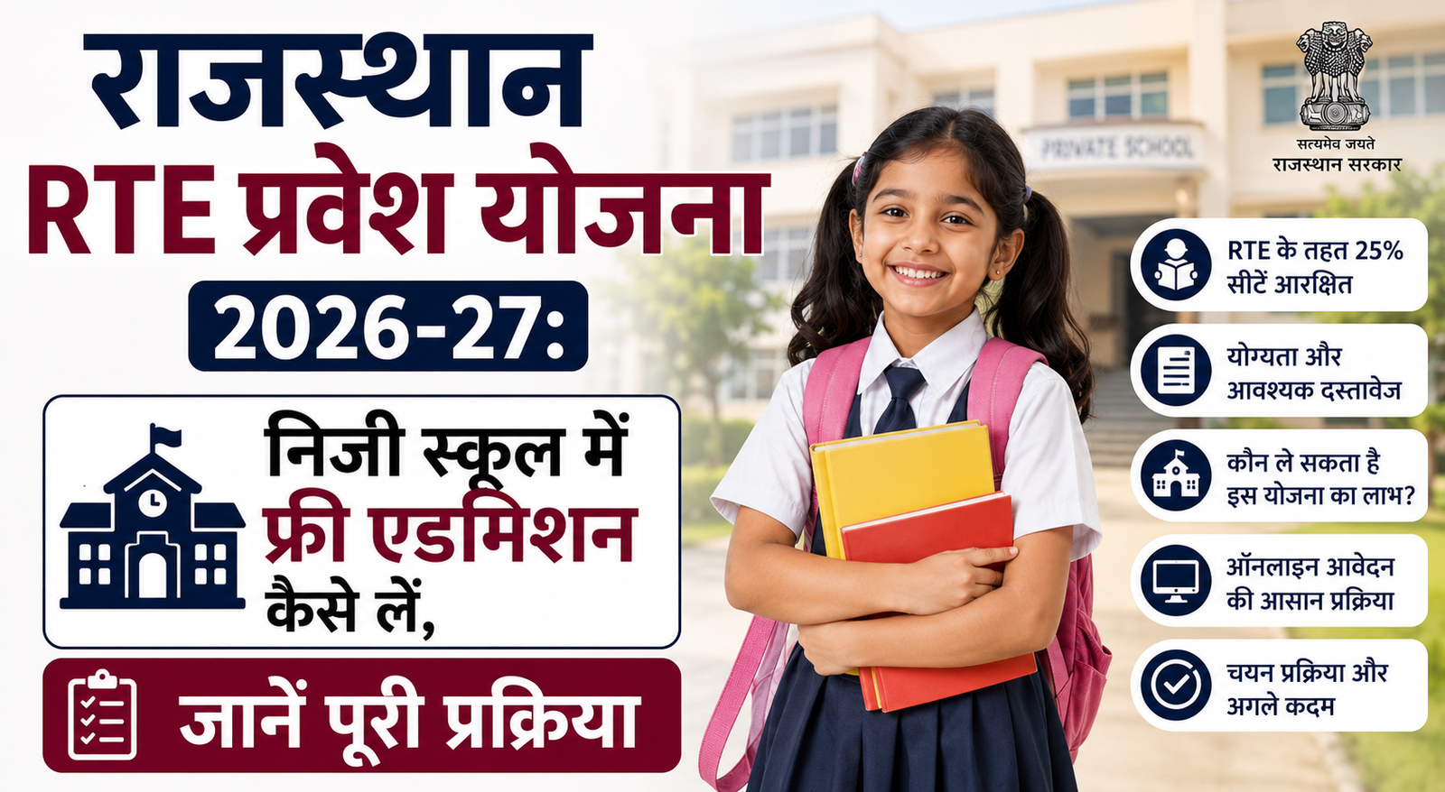 राजस्थान RTE प्रवेश योजना 2026-27: निजी स्कूल में फ्री एडमिशन कैसे लें, जानें पूरी प्रक्रिया
